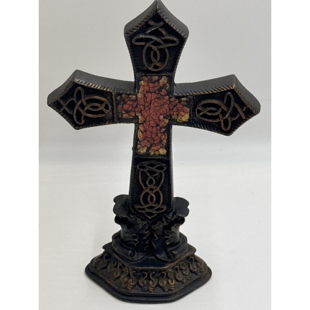 Gothic Celtic Knot Cross Resin Tabletop Decor Dark Academia Medieval Decor - Picture 5 of 7